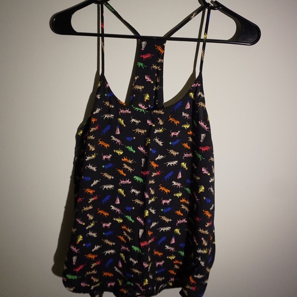 H&M Tops - Multicolored cat racerback tank top